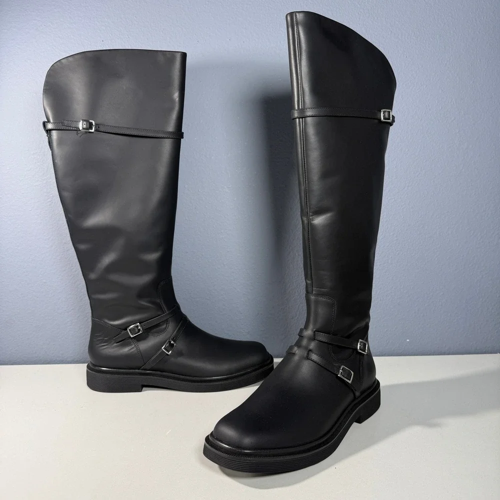 Sarto by Franco Sarto A-Ainsley Black Leather‎ Tall Riding Boots E5662L5004 7M